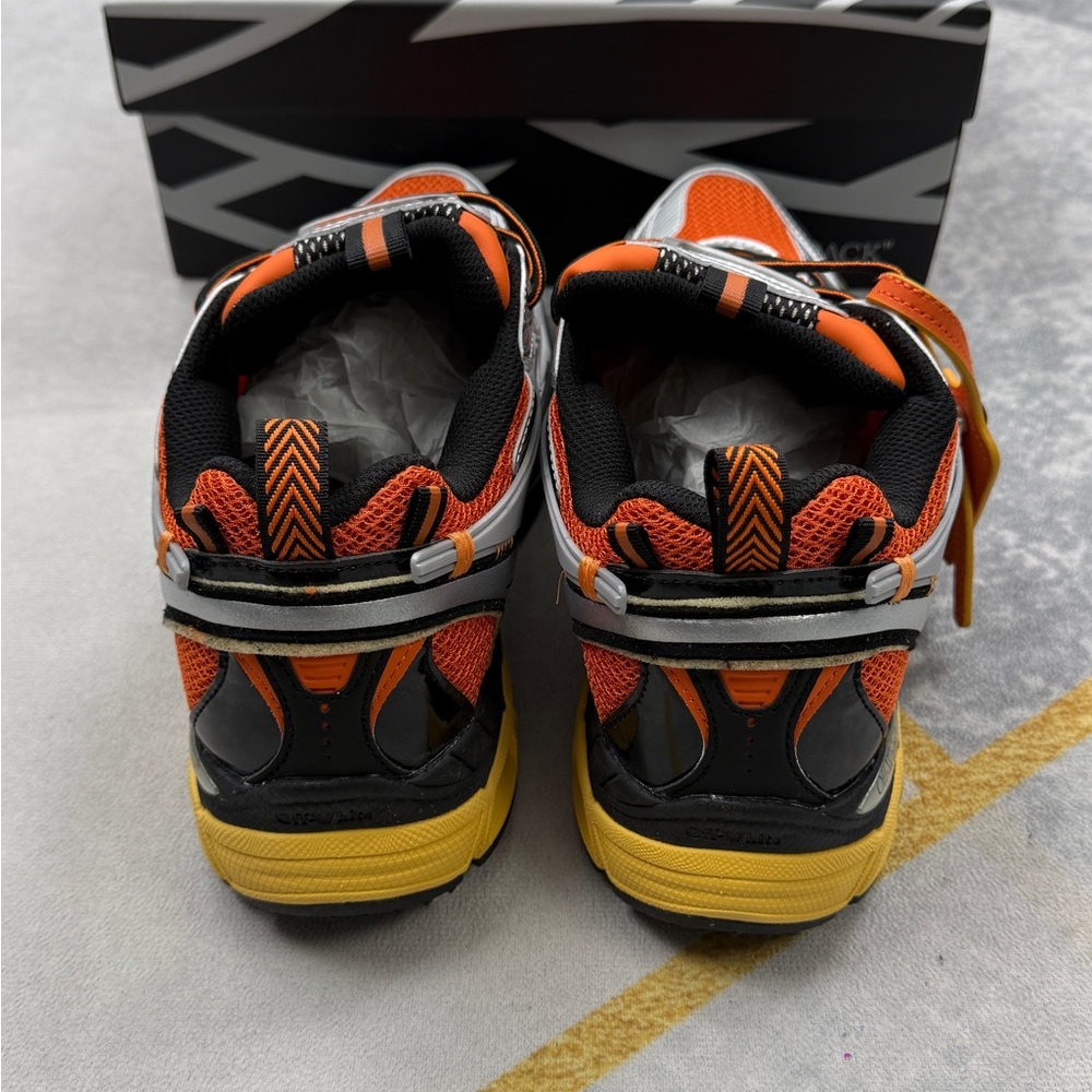 Off-White Orange and Silver Trail Runner Sneakers - Picture 4 of 9